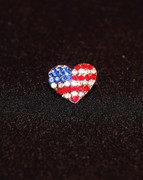 Small Rhinestone American Heart Pin