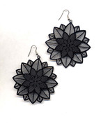 Black Filigree Flower Earrings
