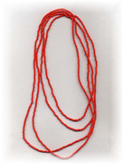 Long Red Beaded Necklace