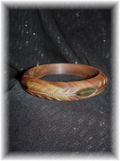 Wooden Bangle with Golden Leaf Inlay