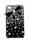 Black iPhone Case with Black Bow and Pearls