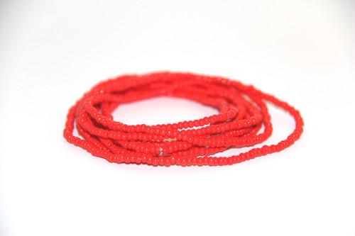 Red Beaded Multi-Row Bracelet  