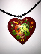 White Rose Russian Heart Necklace