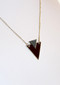 Gold and Plum Art Deco Arrow Necklace