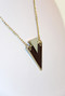 Gold and Plum Art Deco Arrow Necklace