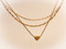 Sliding Heart of Gold Three Layer Necklace. 