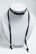 Courtesan Choker Necklace with Black Beads