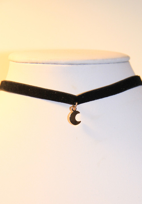 Celestial Golden Crescent Choker Necklace 