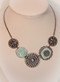 Happy Flowers Statement Necklace - Sea Green 