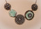 Happy Flowers Statement Necklace - Sea Green 