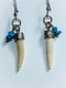 Tusk Earrings with Turquoise Lucky Charm Chip Drop