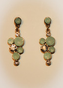 Mint Green Bubble Mosaic Drop Earrings with Rhinestones 