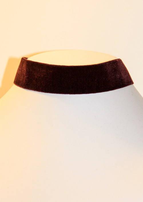 Dark Burgundy Velvet Choker 