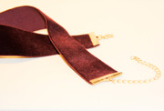 Dark Burgundy Velvet Choker 