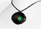 Emerald Green Rose Black Hand Painted Russian Necklace