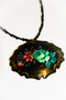 Emerald Green Rose Black Hand Painted Russian Necklace