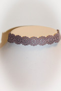 Pink Nude Lace Cut-Out Leather Choker