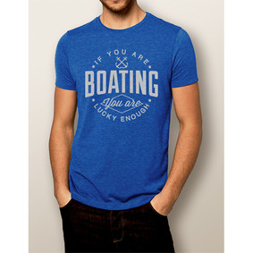 Men's Boating T-shirt - NautiGuy Lucky Enough (Front Print)