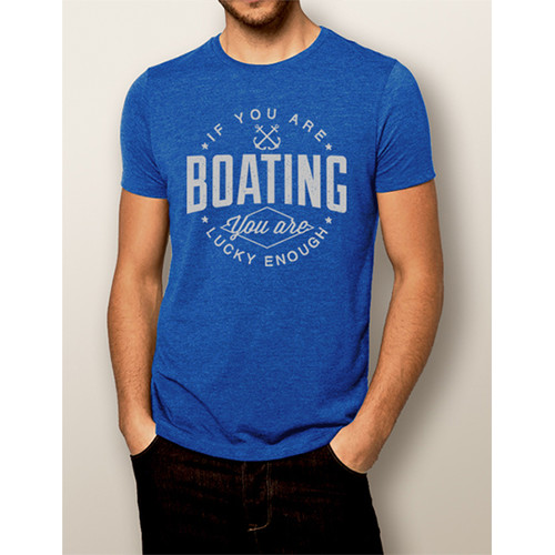 Men's Boating Tshirt NautiGuy Lucky Enough (Front Print) The Water
