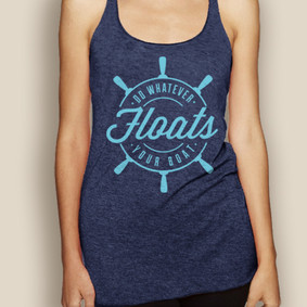 Boating Tank Top - WaterGirl Floats Your Boat Lightweight Racerback