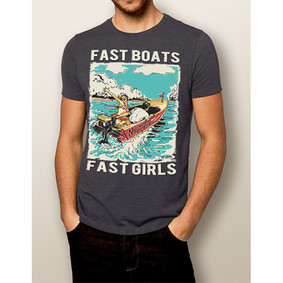 Men's Boating T-shirt - NautiGuy Fast Boats Fast Girls