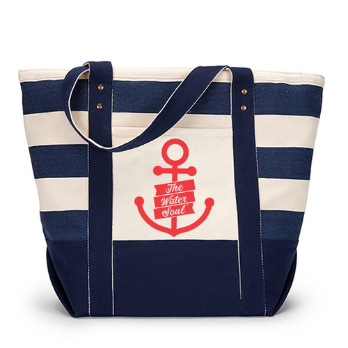 Seaside Zippered Large Anchor Tote - The Water Soul