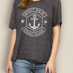 Women's Boating Relaxed Tee - WaterGirl Boat Hair
