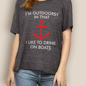 Women's Boating Relaxed Tee- WaterGirl Outdoorsy