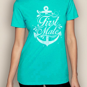 Women's Boating T-Shirt- First Mate Crew Neck