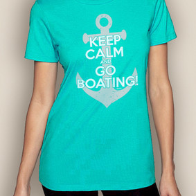 Women's Boating T-Shirt- Keep Calm Crew Neck