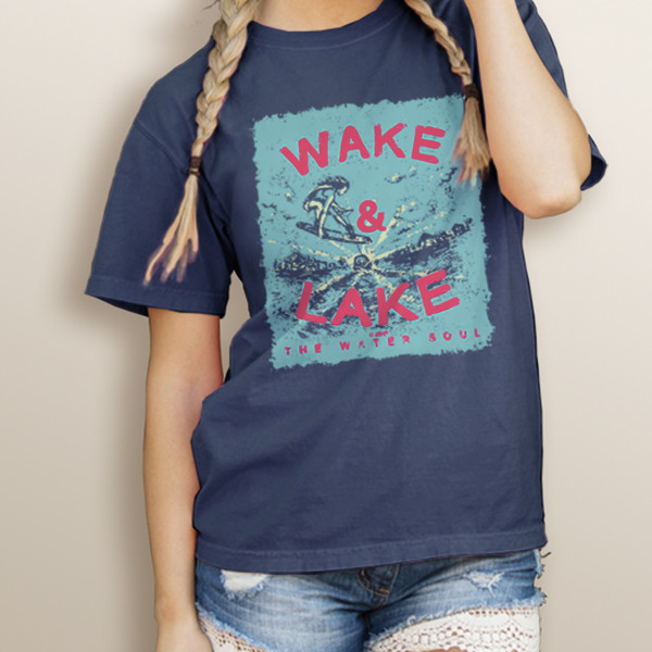 Wake Lake Boho Comfort Colors Tee More Color Choices The