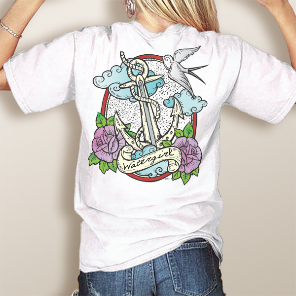 Comfort Colors Pocket Tee Watergirl Tattoo Anchor More Color Choices The Water Soul
