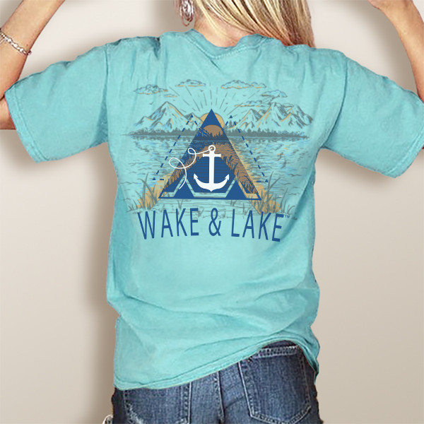 Wake Lake Mountains And Lake Comfort Colors Pocket Tee More