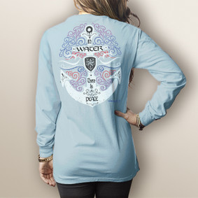 Watergirl Water Peace- Comfort Colors Long Sleeve Pocket Tee (More Color Choices)
