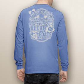 Men's Boating Long Sleeve with Pocket  - Beer & Boats  (More Color Choices)
