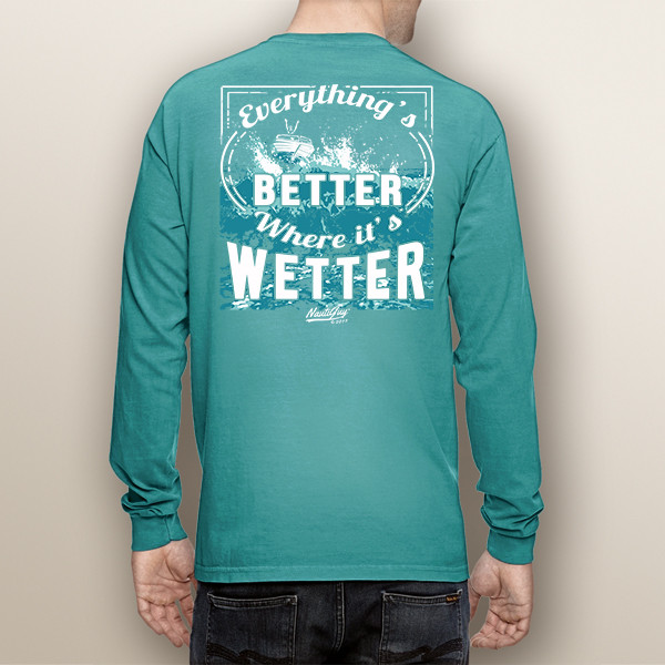 Men's Boating Long Sleeve with Pocket - Better Wetter (More Color Choices)  - The Water Soul