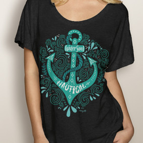 WaterGirl Boating Dolman Tee - WaterGirl Bohemian Anchor (More Color Choices)