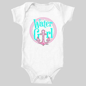 WaterGirl Rope Anchor (Pink & Teal) Baby Bodysuit