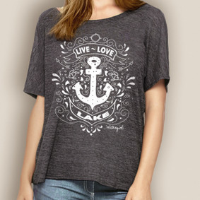 Women's Boating Relaxed Tee- WaterGirl Live, Love, Lake