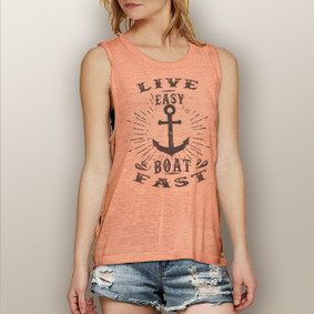 Live Easy Boat Fast  -  Muscle Tank (more color choices)