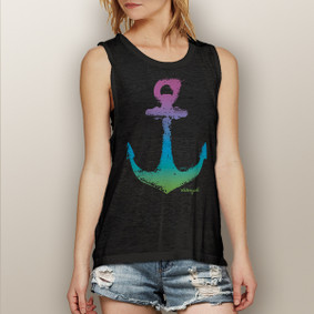 Rainbow Anchor -  Muscle Tank (more color choices)