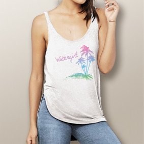 Colorful Palms -  Flowy Side Slit Tank (more color choices)