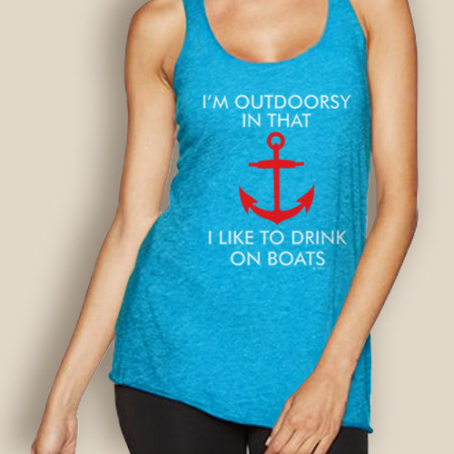 Boating Tank Top WaterGirl Outdoorsy Lightweight Racerback The