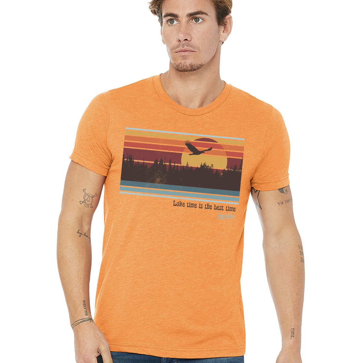 Men S Boating T Shirt Lake Time Is Best Time Front Print The