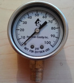 Liquid Filled Steel Pressure Gauge - 100 PSI
