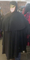 Eyes Wide Shut Cape with Cowl and Hood, full view. ( Hard to photograph black.)