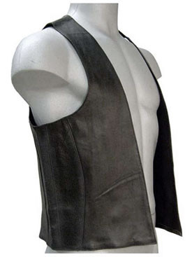 Black Leather Bar Vest  from XS to 5X