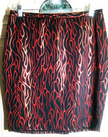 Sassy Skirt in Red Metallic Flames on Black Spandex