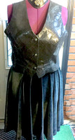 Stretch Velvet Swing Skirt in Black. Also in other colors of velvet. Renaissance Leather Vest sold separately.