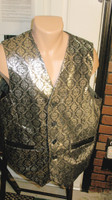 All leather Vest, in a fancy Renaissance Black on Silver leather, fully lined, 3 pocket. Stunning. In size 40, $189